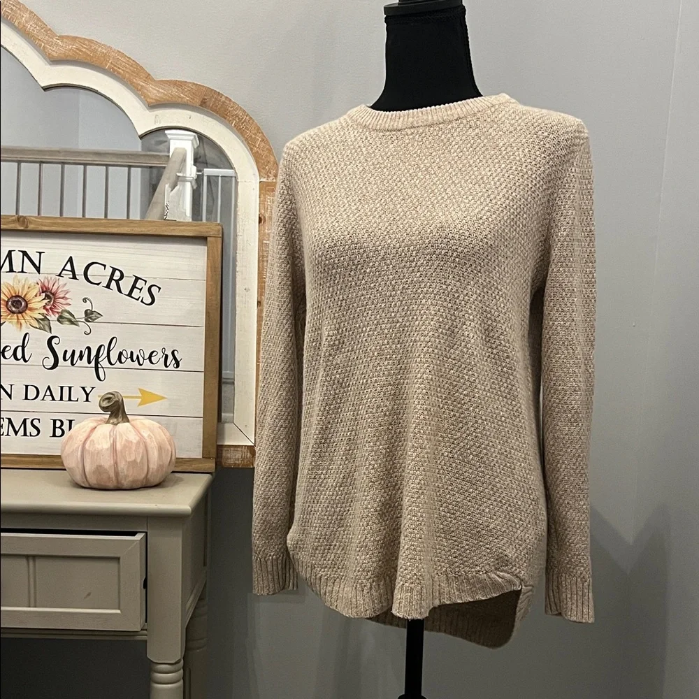 Pink Clover Textured Beige Sweater Stitch Fix - Picture 1 of 7